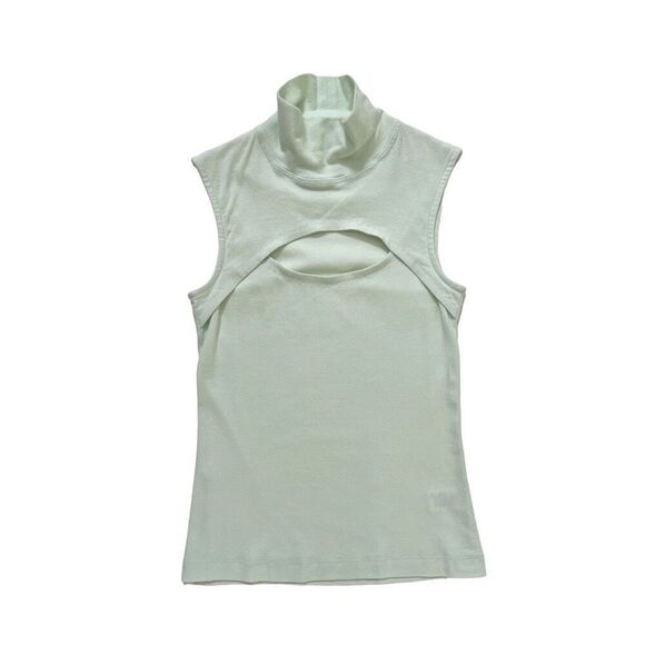 Rosetta Getty Sleeveless Cutout Turtleneck in Mint - Picture 2 of 8